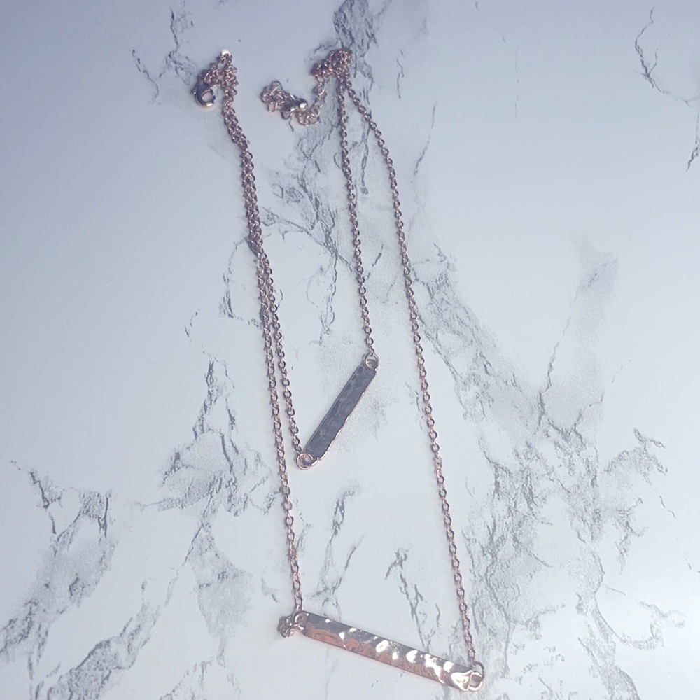 Double Rose Gold Bar Necklace